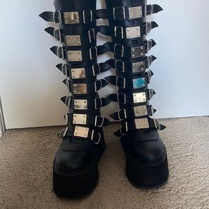 Black platform boots